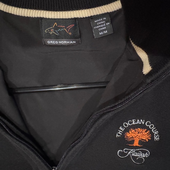 Men's Black Golf Sweater Greg Norman design for Ocean Course size Medium - Picture 3 of 4